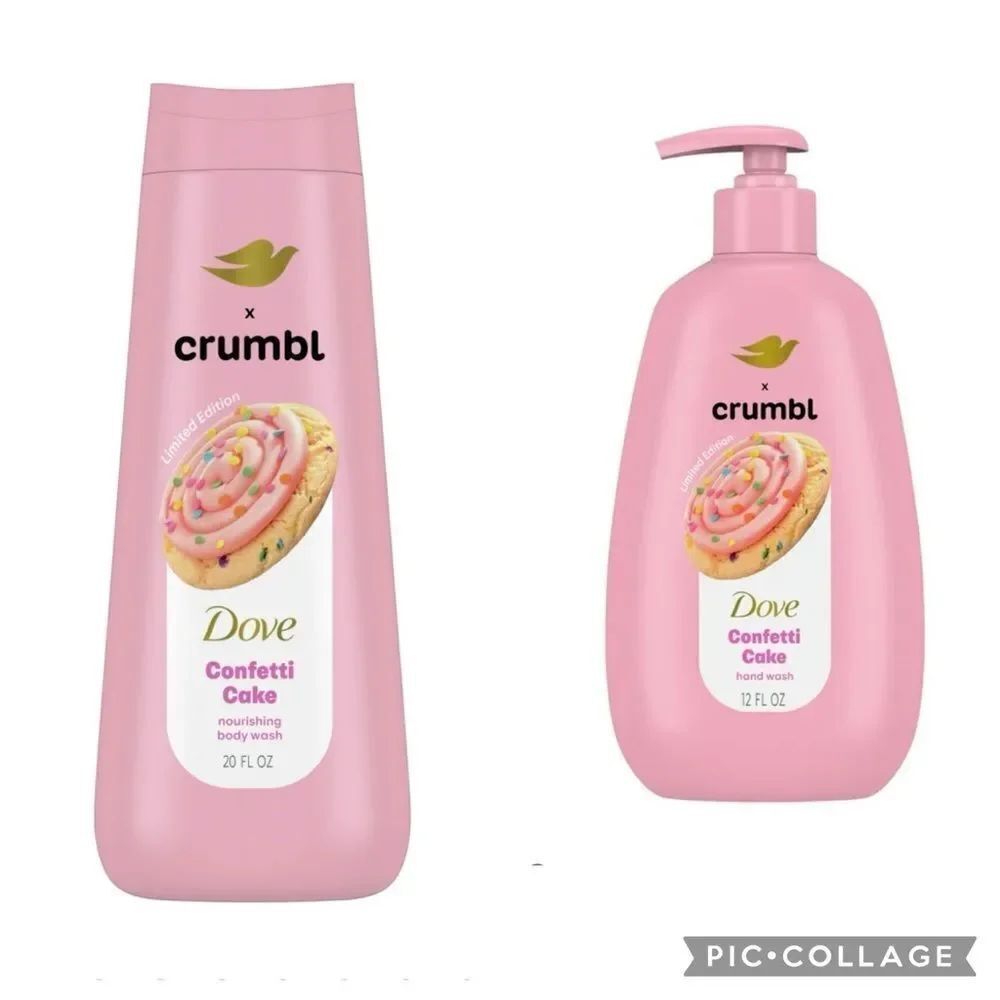 Dove x Crumbl Confetti Cake bundle of 2 products new Body Wash & Hand Soap